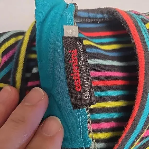 Catimini Toddler Girl Dress 4/104 Boho Style Floral Cotton Zip Back - Picture 8 of 15